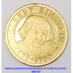 Republik Togo 1500 Francs Albert Einstein 1879-1955 Gold 999.9‰, 1/25 oz