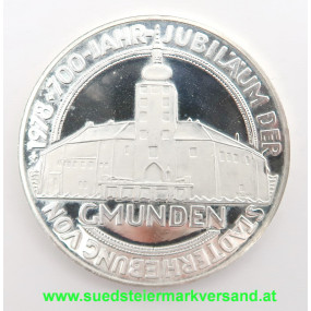 100 Schilling Silbermünze 700 Jahre Stadterhebung von Gmunden 1978