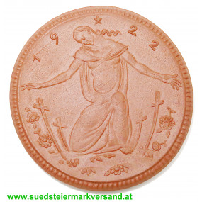 Meissen Porzellan Medaille - Krieger-Gedächtnis-Kirche 1922