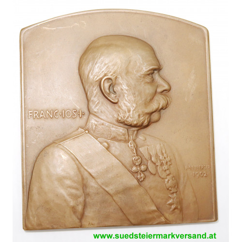 R. Neuberger Bronzeplakette, Franz Josef I. 1902