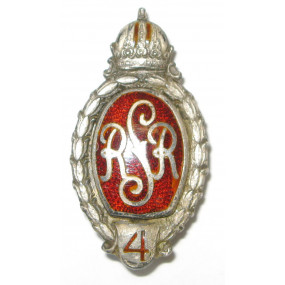 Echt Silbernes Kappenabzeichen, RSR4 Reitendes Schützenregiment 4