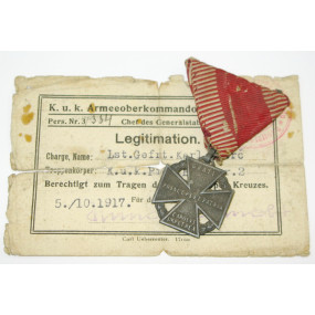 Legitimation Karl Truppen Kreuz k. u. k. Pion. Baon. Nr. 2