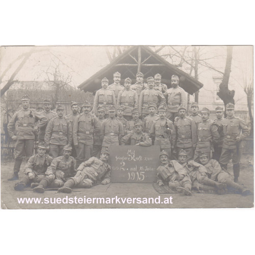 I. Weltkrieg Foto-Postkarte  mit Feldpoststempel k.u.k. Inf. Rgt. Frh. v. Hess