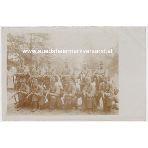 I. Weltkrieg Foto-Postkarte  mit Feldpoststempel k.k. Landsturmsappeurabteilung 2/3