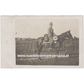 I. Weltkrieg Foto-Postkarte  mit Feldpoststempel k.u.k. Dragonerregiment Erzherzog Josef Nr. 15